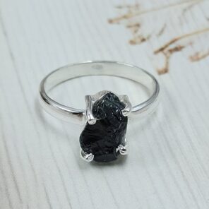Black tourmaline 925 Sterling Silver Ring (REXT131-1)