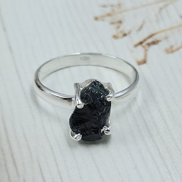 Black tourmaline 925 Sterling Silver Ring (REXT131-1)