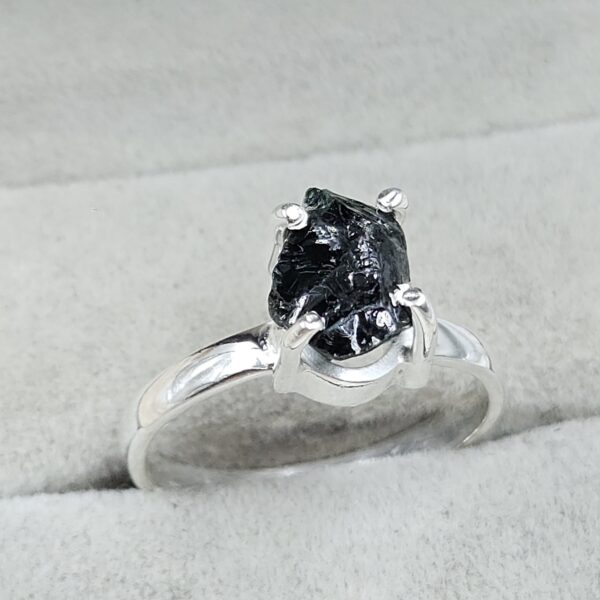 Black tourmaline 925 Sterling Silver Ring (REXT131-1) - Image 2
