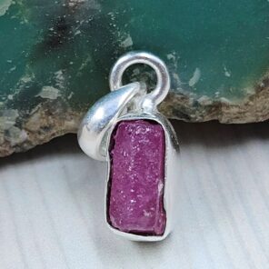 Raw Ruby 0.6" 925 Sterling Silver Pendant (REXT130-5)