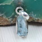 Raw Aquamarine 0.75" 925 Sterling Silver Pendant (REXT130-33)