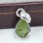 Raw Green Tourmaline 0.75" 925 Sterling Silver Pendant (REXT130-29)