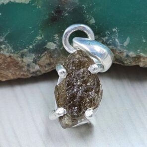 Raw Smoky Quartz 0.75" 925 Sterling Silver Pendant (REXT130-32)