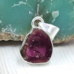 Watermelon Tourmaline 1" 925 Sterling Silver Pendant (RS17-578)