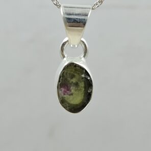Watermelon Tourmaline 1" 925 Sterling Silver Pendant (RS17-569)