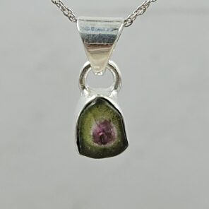 Watermelon Tourmaline 1" 925 Sterling Silver Pendant (RS17-563)