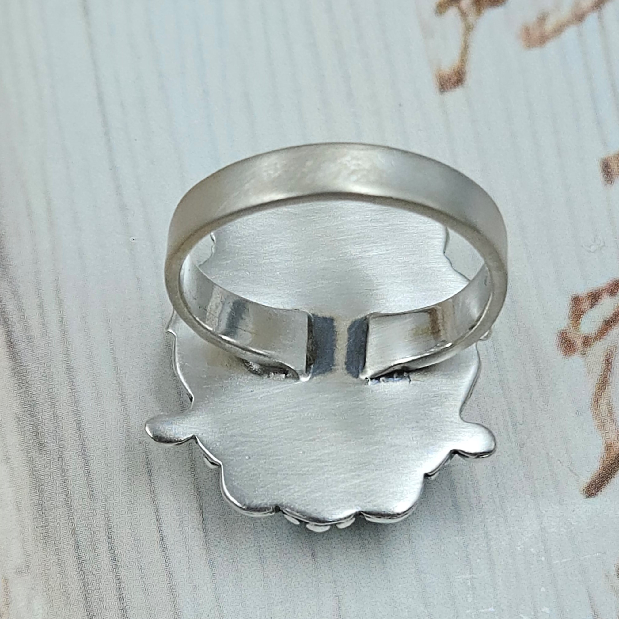 Kingman Turquoise Matt Finish 925 Sterling Silver Ring (REXT16-103) - Image 3