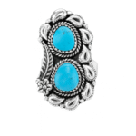 Kingman Turquoise Matt Finish 925 Sterling Silver Ring (REXT16-102)
