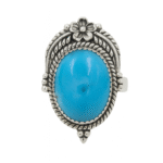 Kingman Turquoise Matt Finish 925 Sterling Silver Ring (REXT16-107)