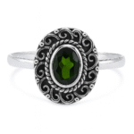 Chrome Diopside 925 Sterling Silver Dainty Ring (RS66-55)