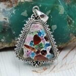 Multi Gem Composite 1.25" 925 Sterling Silver Pendant (REXT92-94)