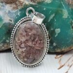 Crinoid Fossil 1.25" 925 Sterling Silver Pendant (REXT92-138)