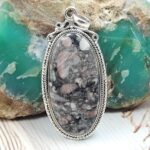 Crinoid Fossil 1.75" 925 Sterling Silver Pendant (REXT92-137)