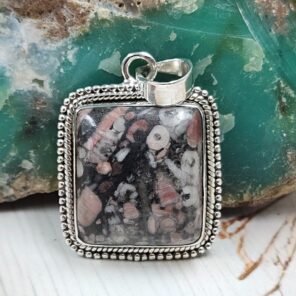Crinoid Fossil 1.5" 925 Sterling Silver Pendant (REXT92-129)