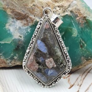 Crinoid Fossil 1.5" 925 Sterling Silver Pendant (REXT92-126)