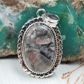 Crinoid Fossil 1.5" 925 Sterling Silver Pendant (REXT92-112)
