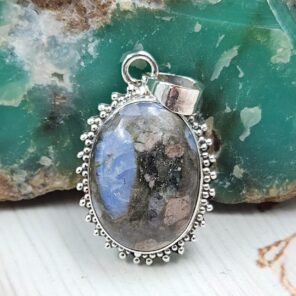 Crinoid Fossil 1.25" 925 Sterling Silver Pendant (REXT92-104)