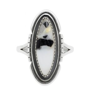White Buffalo Turquoise 925 Sterling Silver Ring (REXT126-3)