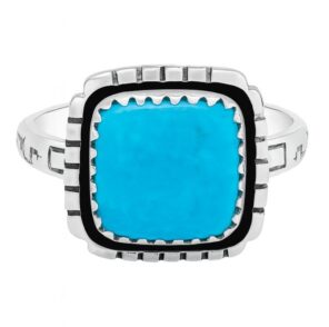 Kingman Turquoise 925 Sterling Silver Ring (REXT126-4)