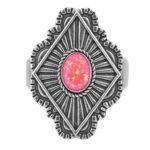 Hot Pink Opal 925 Sterling Silver Ring (REXT1-33)