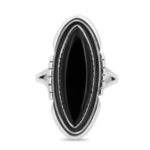 Black Onyx 925 Sterling Silver Ring (REXT126-2)
