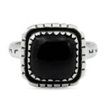 Black Onyx 925 Sterling Silver Ring (REXT126-6)