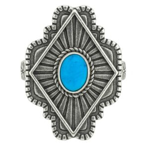 Kingman Turquoise 925 Sterling Silver Ring (REXT1-34)