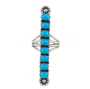 Kingman Turquoise 925 Sterling Silver Ring (REXT1-36)