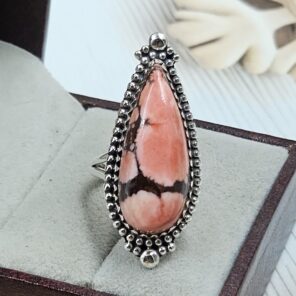 Dyed Lava Wild Horse Jasper Size US 6 925 Sterling Silver Ring (REXT29-331)
