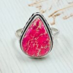 Pink Sea Sediment Jasper Size US 7 925 Sterling Silver Ring (RS30-351)