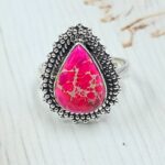 Pink Sea Sediment Jasper Size US 6 925 Sterling Silver Ring (RS30-357)