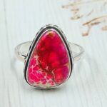 Pink Sea Sediment Jasper Size US 10 925 Sterling Silver Ring (RS30-369)