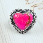 Pink Sea Sediment Jasper Size US 8 925 Sterling Silver Ring (RS30-359)