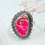 Pink Sea Sediment Jasper Size US 7 925 Sterling Silver Ring (RS30-344)