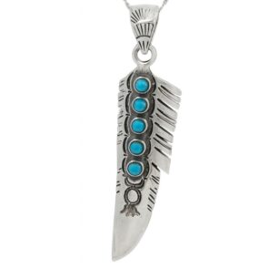 Kingman Turquoise 2" Southwest 925 Silver Pendant (REXT132-5)