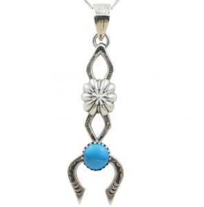 Kingman Turquoise 2" Southwest 925 Silver Pendant (REXT132-7)