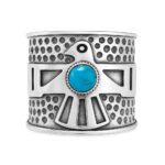 Kingman Turquoise Southwest 925 Sterling Silver Ring (REXT132-12)