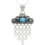 Kingman Turquoise 1.5" Southwest 925 Silver Pendant (REXT132-8)