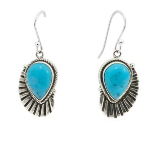 Kingman Turquoise Southwest 925 Sterling Silver Earring (REXT132-11)