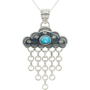 Kingman Turquoise 1.5" Southwest 925 Silver Pendant (REXT132-8)