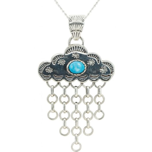 Kingman Turquoise 1.5" Southwest 925 Silver Pendant (REXT132-8)