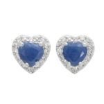 Blue Sapphire & White Topaz 925 Sterling Silver Stud Earring (REXT82-10)