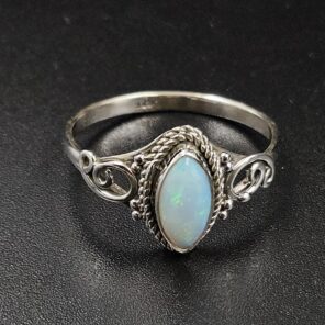 Ethiopian Opal 925 Sterling Silver Dainty Ring (RS66-69)