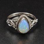 Ethiopian Opal 925 Sterling Silver Dainty Ring (RS66-70)