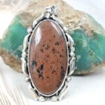 Mahogany Obsidian 2.5" 925 Sterling Silver XL Pendant (RS1-86)