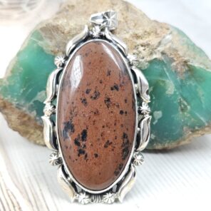 Mahogany Obsidian 2.5" 925 Sterling Silver XL Pendant (RS1-86)