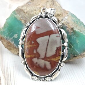 Noorena Jasper 2.5" 925 Sterling Silver XL Pendant (RS1-87)