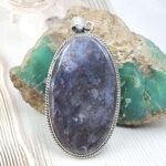 Moss Agate 2.5" 925 Sterling Silver XL Pendant (RS1-80)