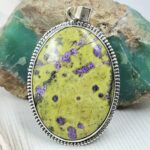 Atlantisite  2.5" 925 Sterling Silver XL Pendant (RS1-67)