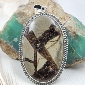 Septarian 2.5" 925 Sterling Silver XL Pendant (RS1-77)